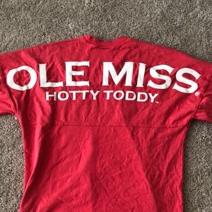 Red Long Sleeve Ole Miss Spirit Jersey
